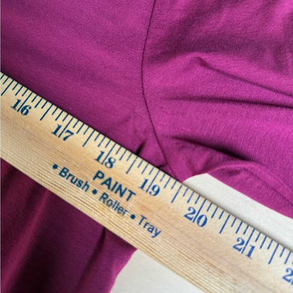 Eileen Fisher Fuchsia V Neck Soft Cotten Blend Midi Dress - {S} - Picture 3 of 4